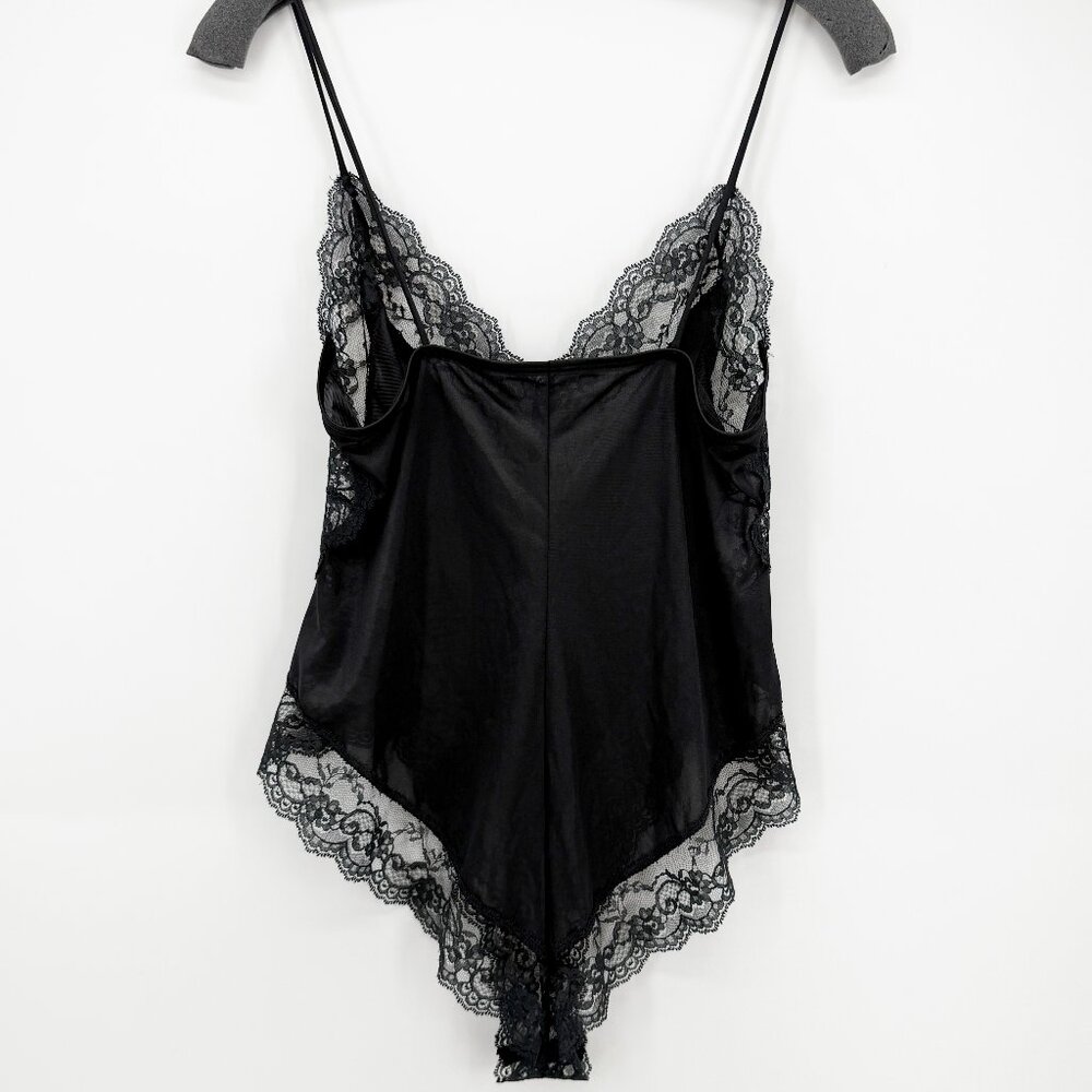 Ms Leslee Bodysuit Sexy Teddy Black Lace Spaghetti Strap Playsuit One Piece - Picture 4 of 10